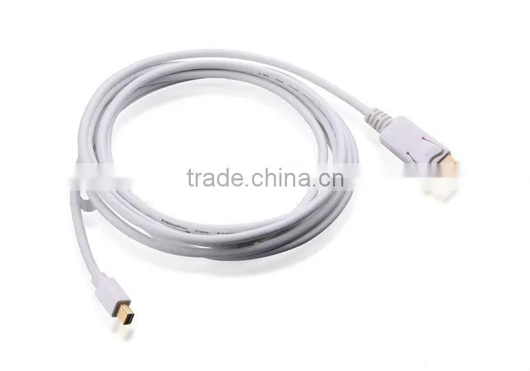 Mini DisplayPort | Thunderbolt to DisplayPort Male to Male Cable in White 10 ft