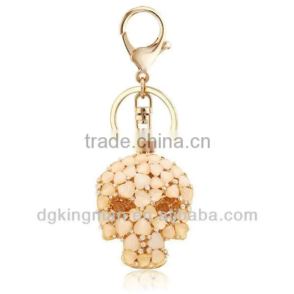 Kingman 2013 Rhinestones High Quality Skull Head Keychain