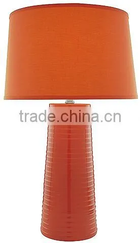 11.21-15 Need a touch of color in an otherwise plain room red ceramic with a fabric shade contemporary Table Lamp