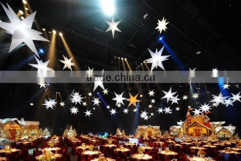 2016 factory direct sale color changing inflatable adevrtising hanging star, inflatable led stars for sale