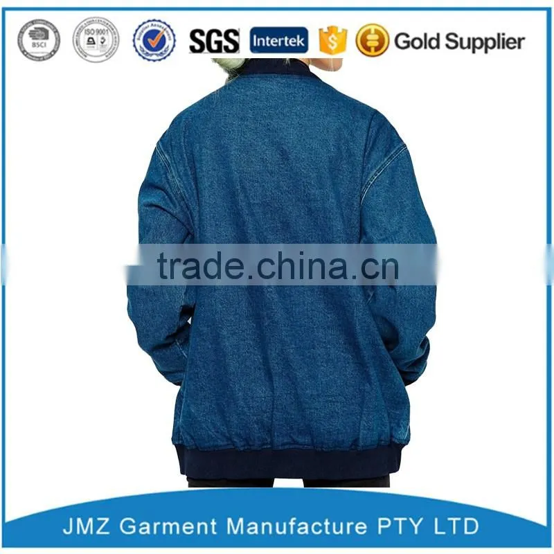 OEM high quality Denim Oversized Bomber Jacket
