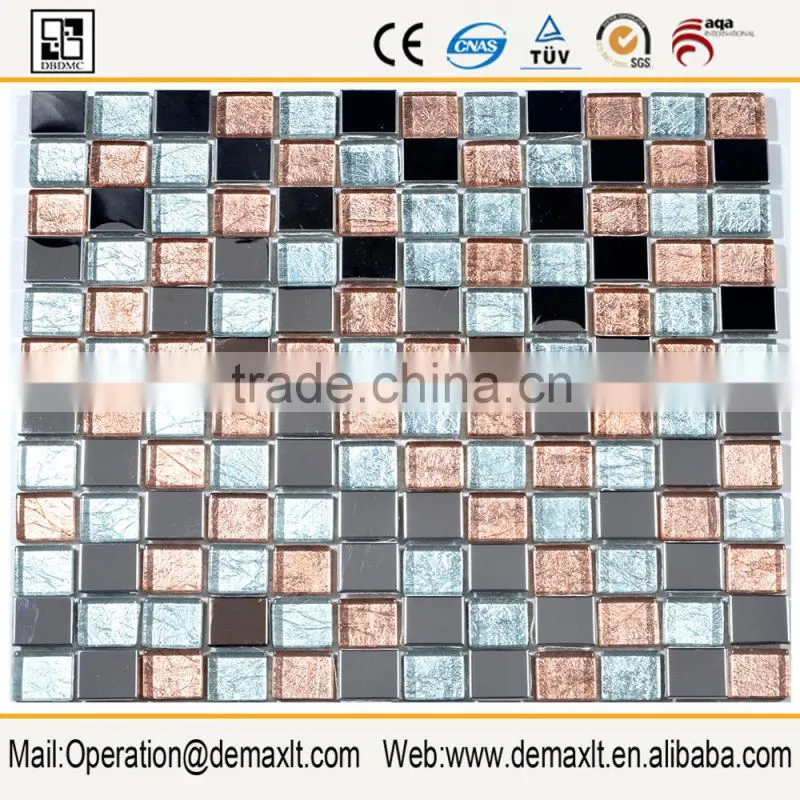 Long brushed peel and stick metal mosaic for backsplash