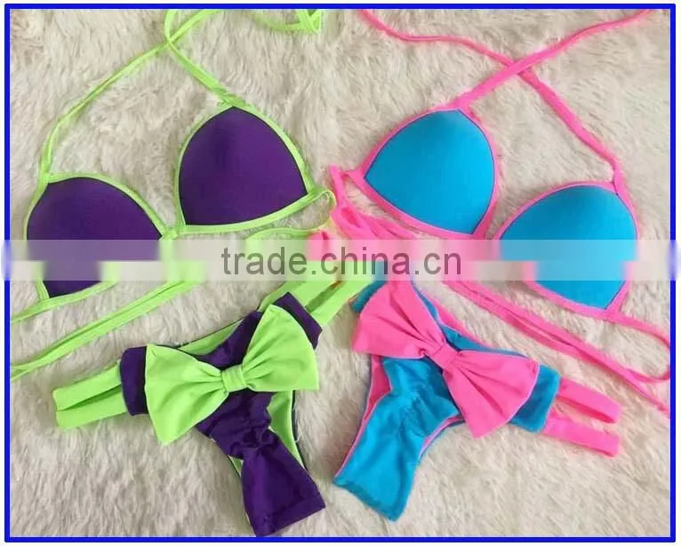 Hot sexy ladies bowknot very small G-string mini bikini