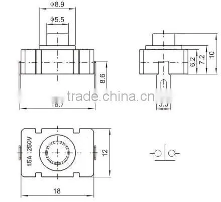 Flashlight button switch / tail switch / Central switch / self-locking key switch / ON-OFFswitch