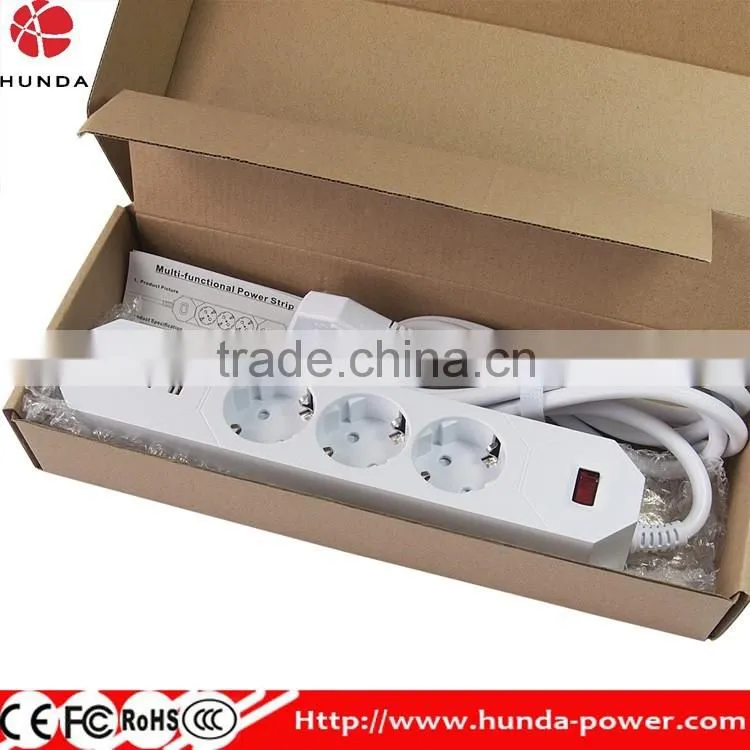 New arrival 3 Outlet Surge Protector Power Strip with Triple 3.4A USB Charging Ports, with 1.8M Power Cord