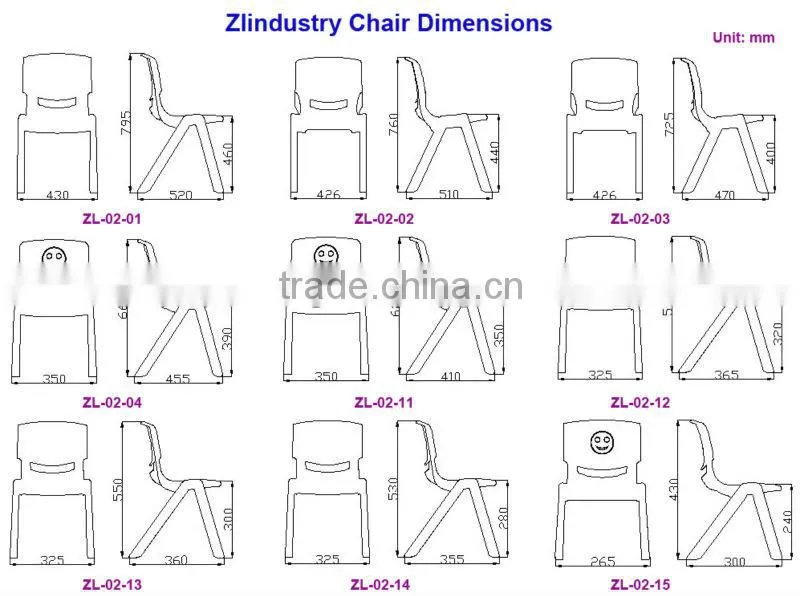 Plastic stackable school chair with 12" seat height