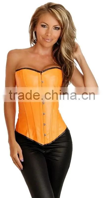 women casual push up leather sexy strapless corset m1989