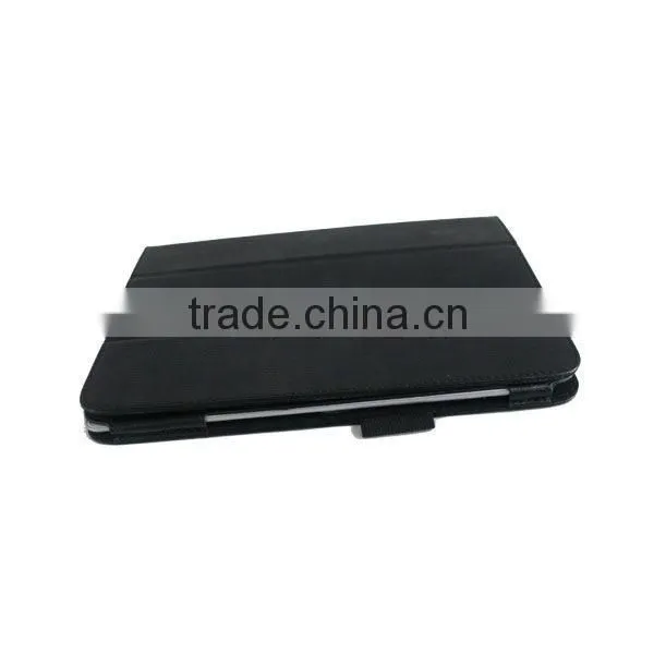 luxury leather case for Samsung tab/tab2 n8000 Three-Fold leather stand