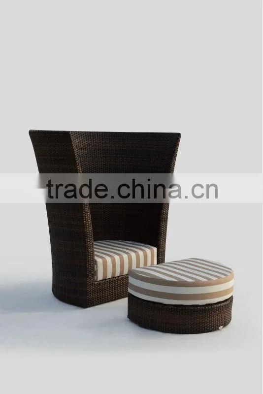 Hotel Outdoor Furniture Rattan Material Sofa Set with Ottoman 4307