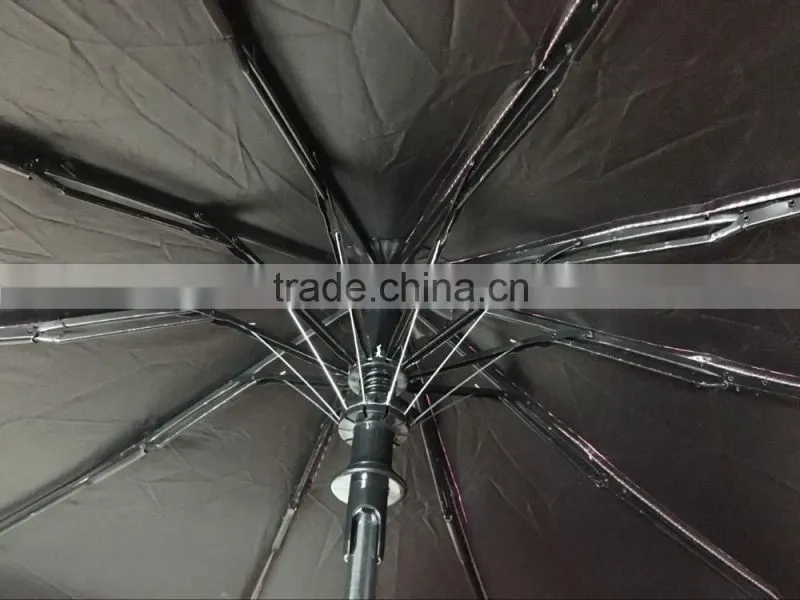2017 21inch 10ribs High Quality Smart Auto 3 Folding Black Coating Best UV Super Strong Umbrella