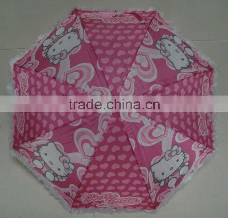 19" flower brim cartoon design kid umbrella with whistle