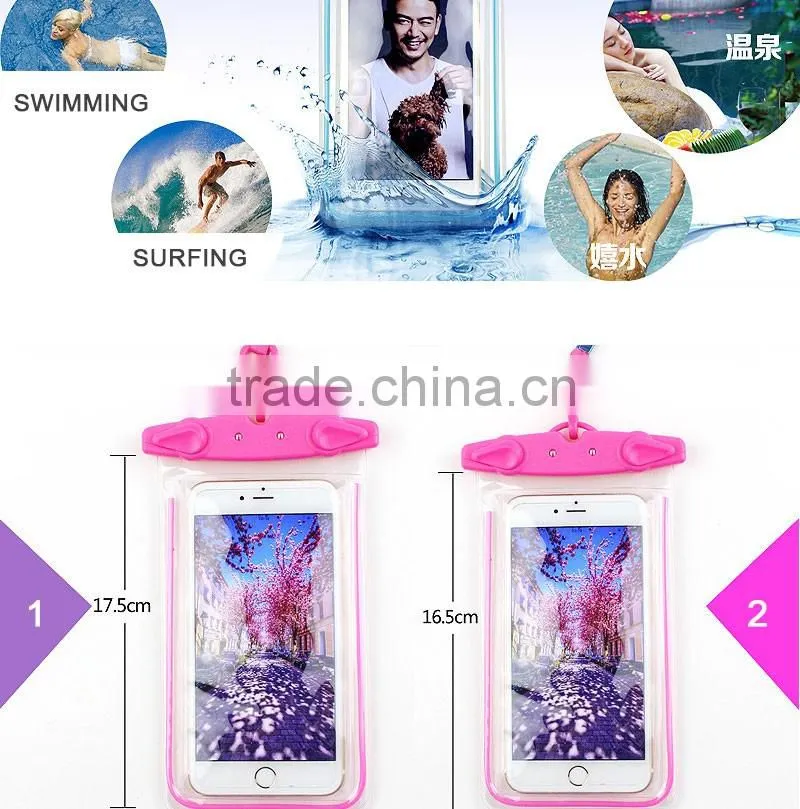 High Quality IPX8 Certified Universal Underwater Mobile Phone Waterproof Bags,Luminous Waterproof Pouch