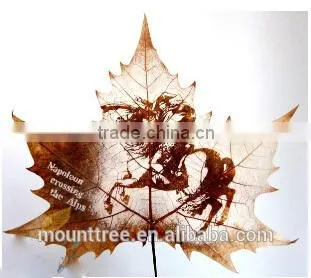 Natural leaf carving picture - Mona Lisa smile * foreign affairs gifts * world famous paintings