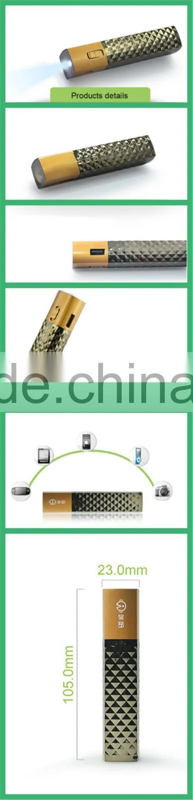 Mini lipstick style power bank,wholesale best quality bulk cheap mobile power bank made in China