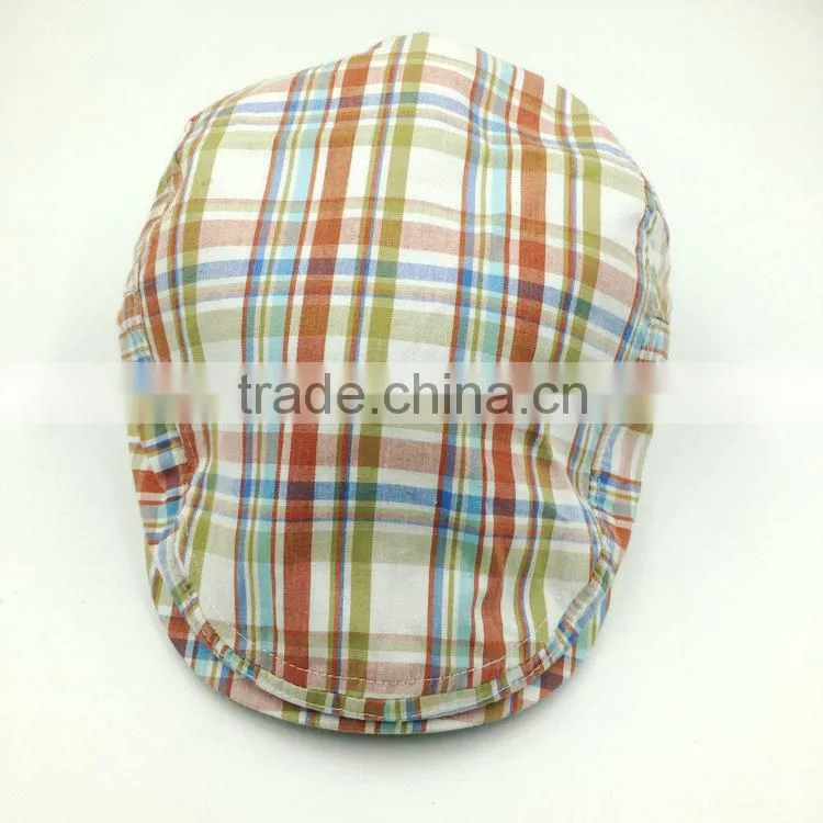 Fashion check cotton ivy cap manufacturing