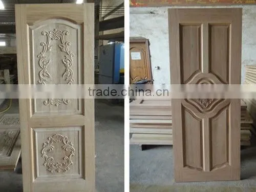 Solid wood door with wood veneer