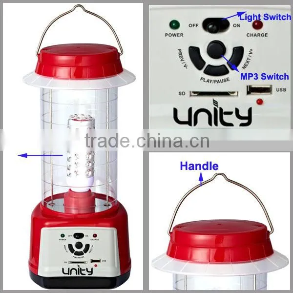 Camping Lighting Portable Mp3 Multifunctional Rechargeable Lantern