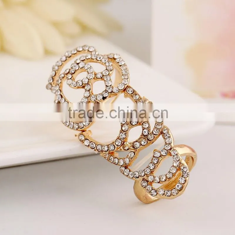 Fashion wholesale jewelry rose elastic force rings