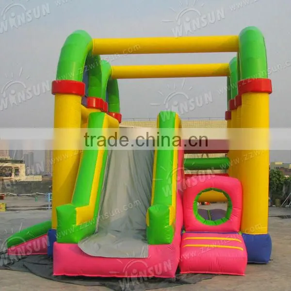 Ali verified factory supplier WSS-075 giant 3 lanes inflatable slide price