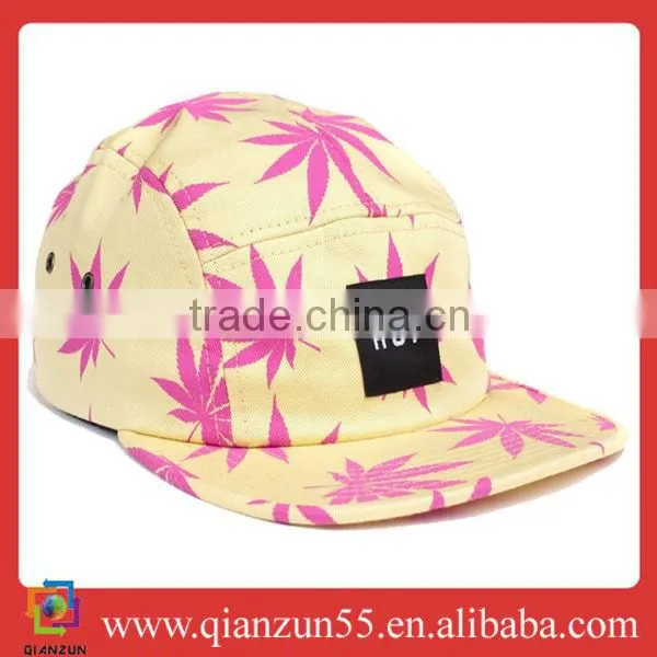 Custom 5 panel caps headwear 5 cap baseball caps and hats yellow hat