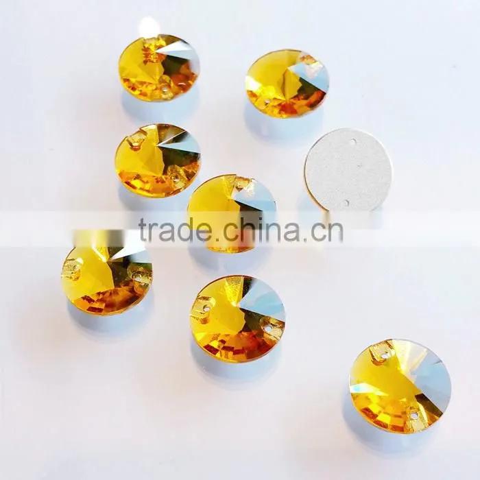 Light Topaz Rivoli Sew On strass