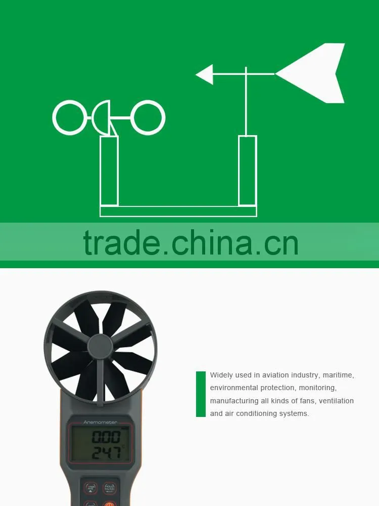 Wind Speed Wind Range Temperature Humidity DP Measurement Digital Anemometer Price Meter