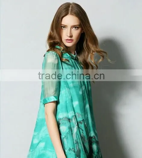 Custom Digital Print 100% Silk Dress