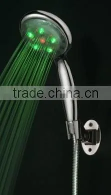 ABS chromed RGB temperature controlled bath hand held LED shower head
