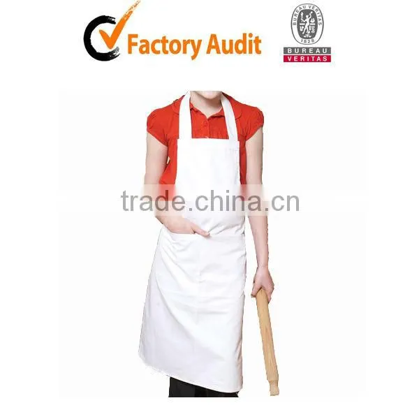 kitchen aprons white with pockets 100%cotton