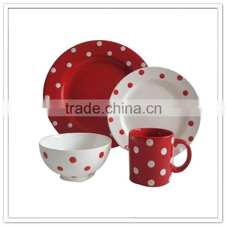 4pcs bright colored melmaine dinnerware