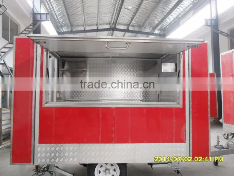 sus 304 fast food mobile kitchen trailer / towable food trailer for sale and food cart manufacturer with price