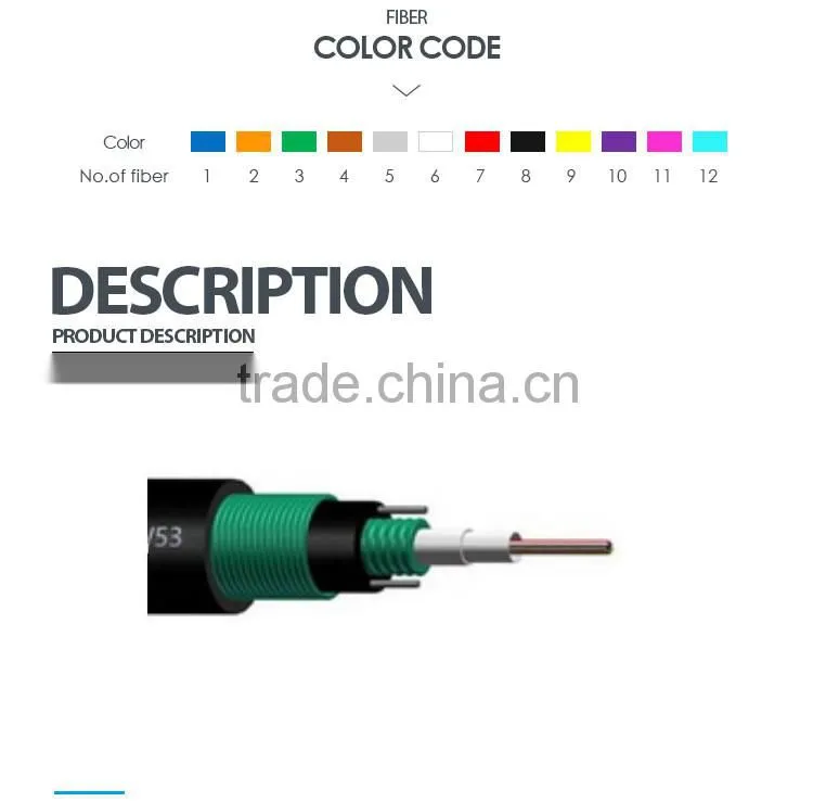 Multi mode 4 Core outdoor direct buried amored fiber optic cable