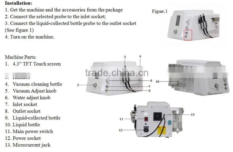 NL-SPA510 Facial Water dermabrasion micro current for skin rejuvenation SPA Beauty machine