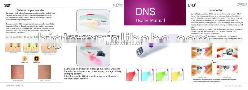 2013 CE Approved professional use Vibration+LED derma roller