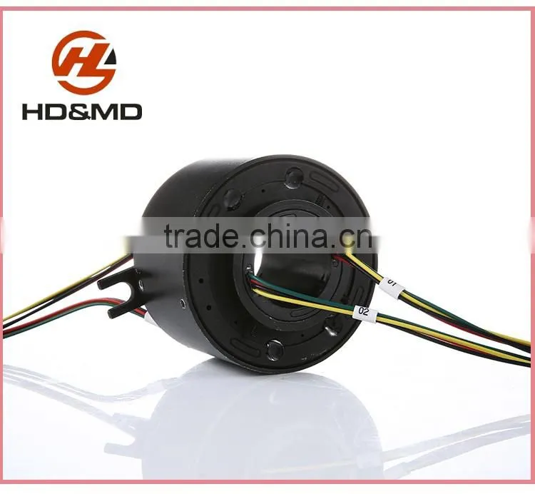 Low noise ISO9001 through bore slip ring