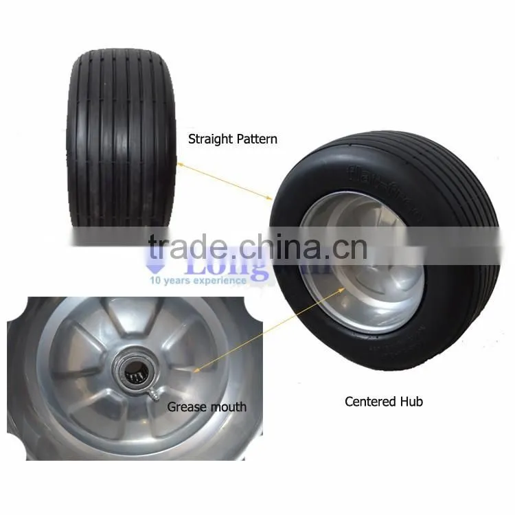 18 inch pu wheel flat free wheel for golf cart