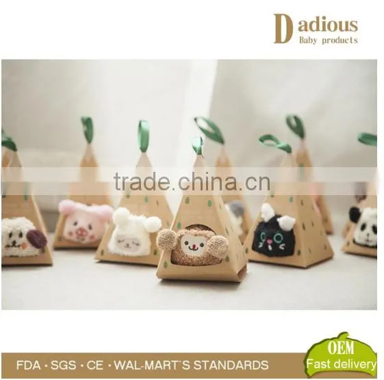 Wholesale Animal Shape 100% cotton soft touch thermal newborn baby socks with box packaging