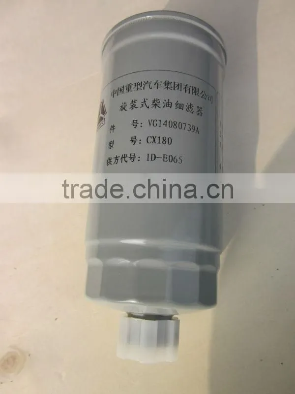 fuel filter for CNHTC HOWO truck, filter element VG14080739A, GX180, truck parts