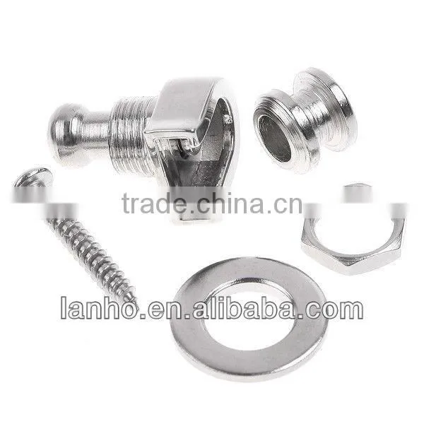 Silver Copper Round Head Strap Lock Pin Peg Straplock Skidproof For Guitar