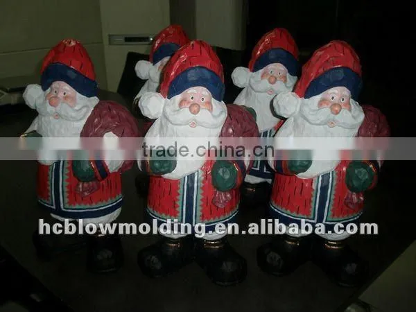 OEM Blow Molding plastic Christmas Santa Claus figurine christmas decoration santa claus