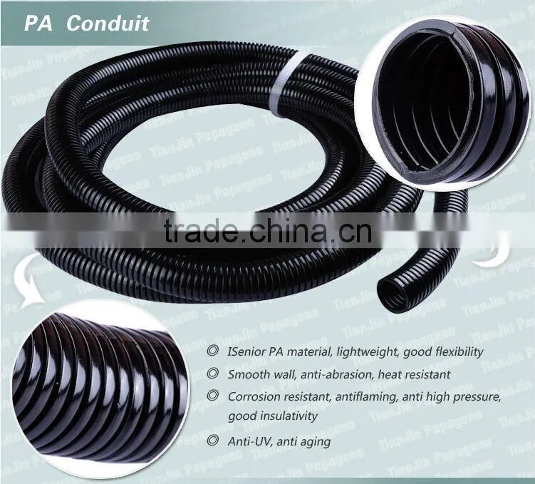 Flexible and excellent tenacity !! black large diameter PA pipe for your power lines