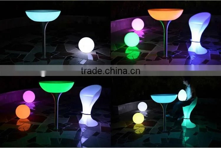 PE plastic remote control LED bar tables/color changing LED cocktail tables/illuminated LED light up table
