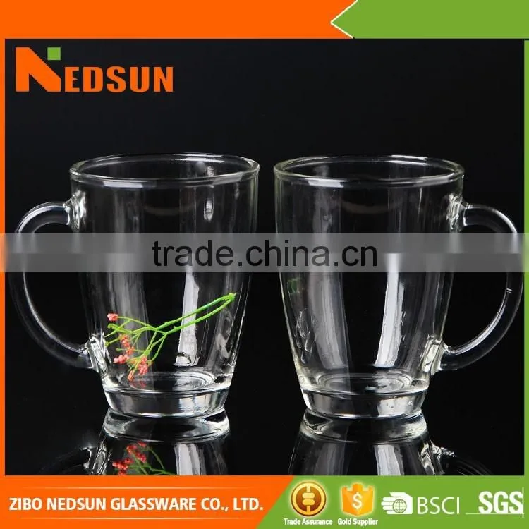 High qualtity transparent glass coffee mugs