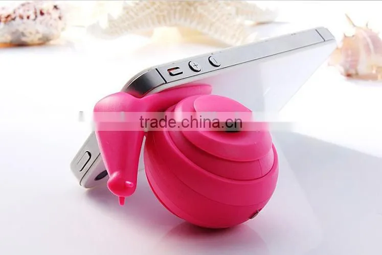 2015 New Arrival Best Present Gift Mini Speaker Snail Shape Mini Speaker Which Could Be Stand For Mobile Phones
