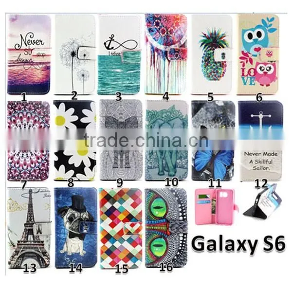 New design phone shell PU leather phone case high quality leather holster for Samsung S6