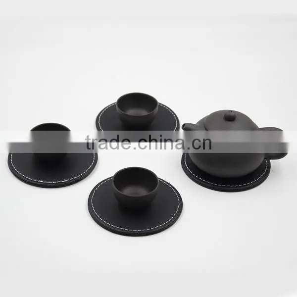 Cheap Promotion PU Leather Coaster,Heat Insulation Beer Pad