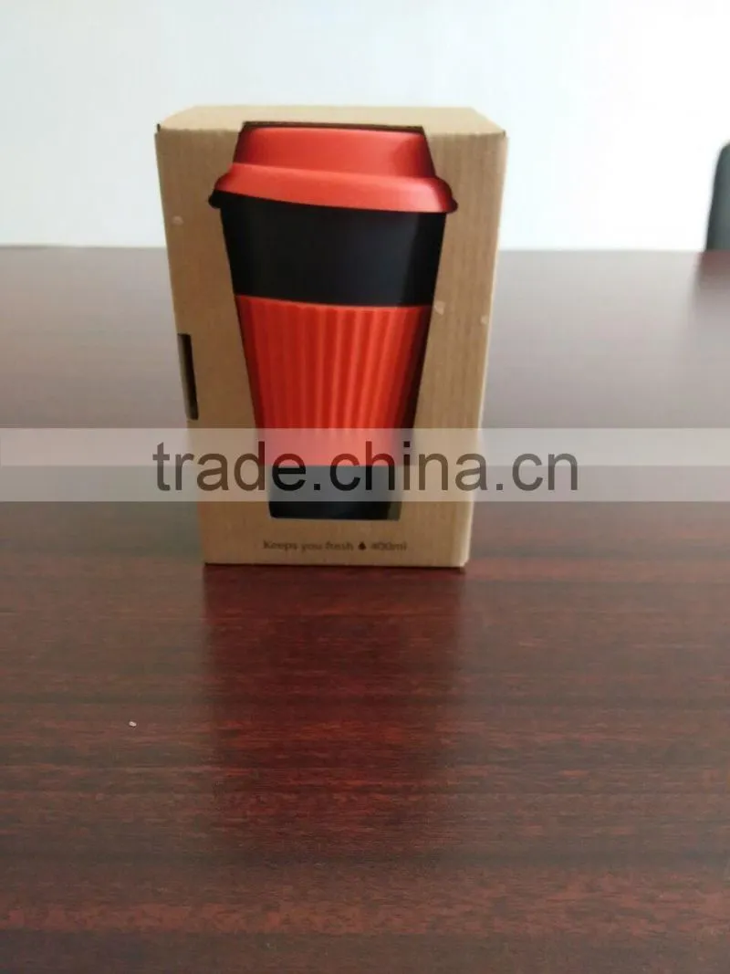 bamboo fiber eco tumbler,coffee cup with lid and sleeve