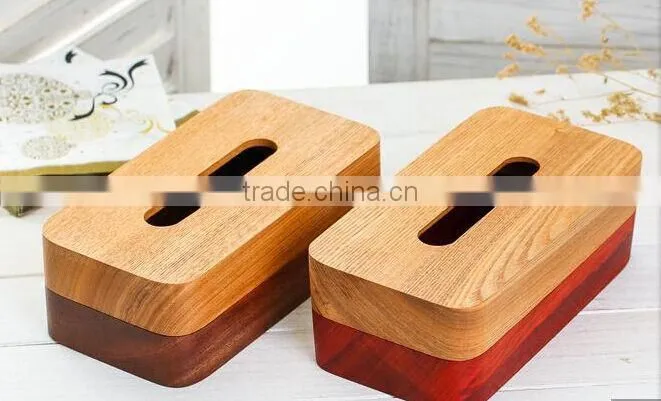 Solid wooden tissue box