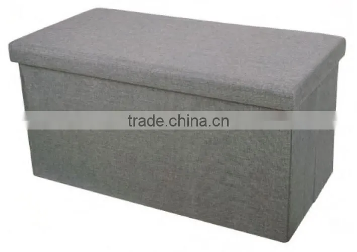 Folding Storage Ottoman Bench with Hard Lid