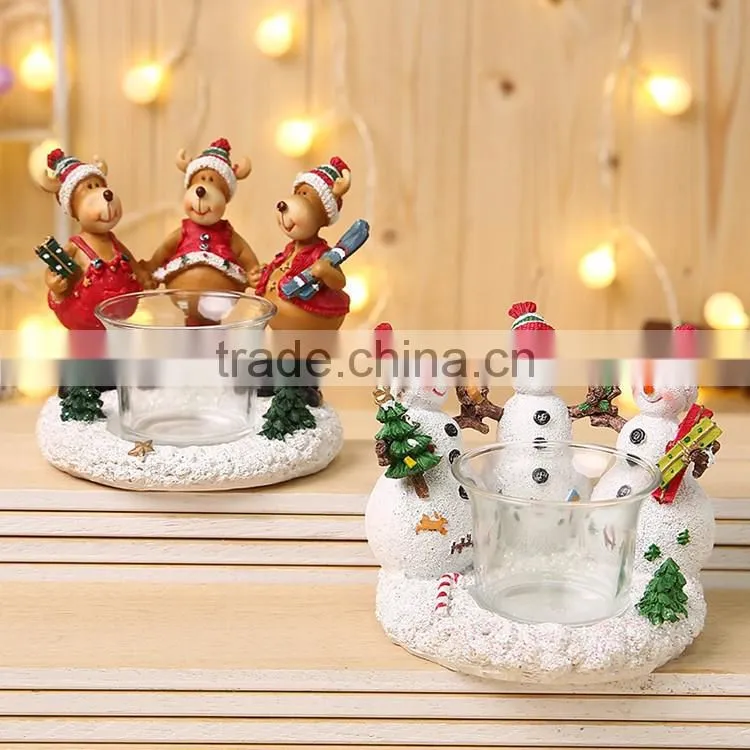Custom bulk christmas reindeer candle holders decoration